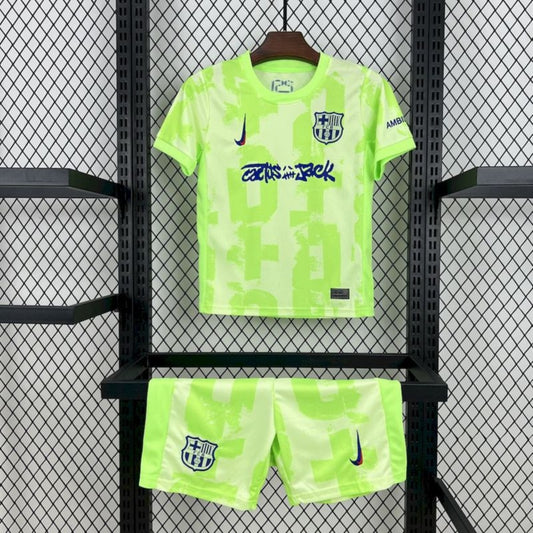 Kit Criança FC Barcelona 2025-26 Edição Travis Scott