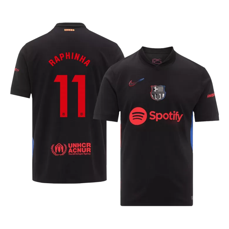 Camisola FC Barcelona 2024-25 Alternativa Preta Versão Adepto RAPHINHA #11