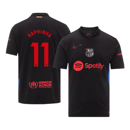 Camisola FC Barcelona 2024-25 Alternativa Preta Versão Adepto RAPHINHA #11