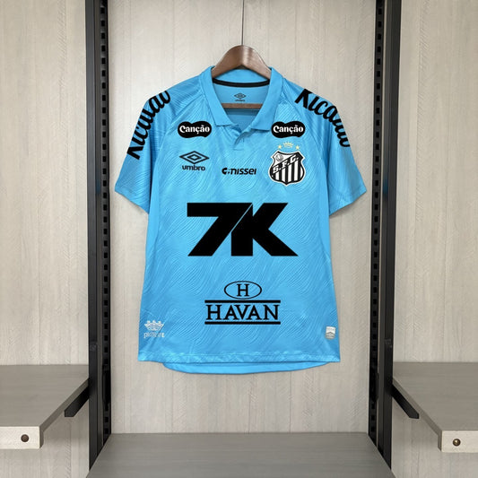 Camisola Santos FC 2025-26 Alternativa Azul Versão Adepto Todos Patrocinadores