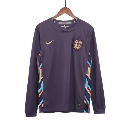 Camisola Manga Comprida Inglaterra 2024 Alternativa Azul Versão Adepto