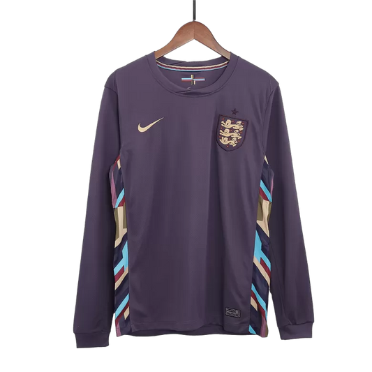 Camisola Manga Comprida Inglaterra 2024 Alternativa Azul Versão Adepto