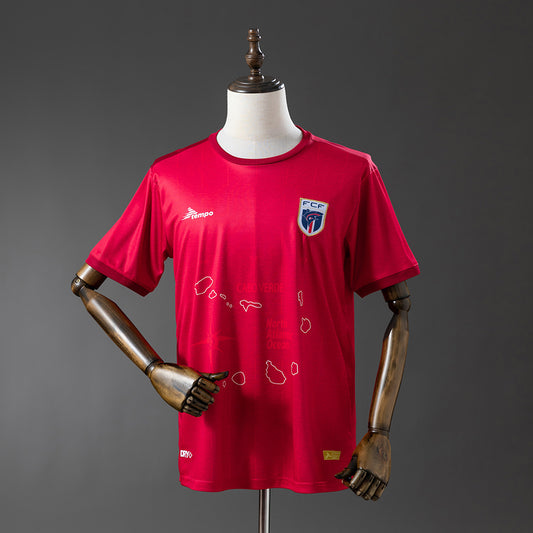 Camisola Cabo Verde 2024 Alternativa Vermelha Versão Adepto