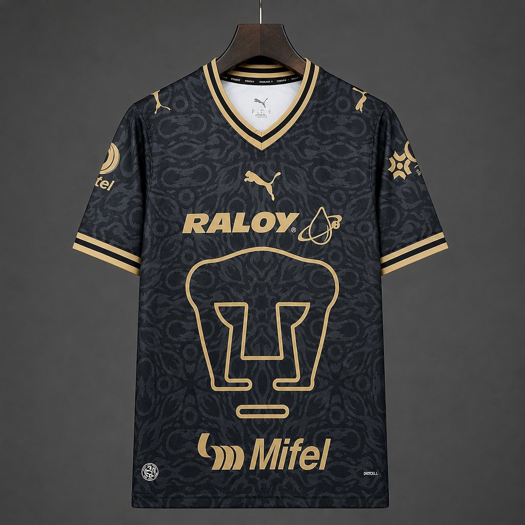 Camisola UNAM Pumas 2026-27 Alternativa Preta Versão Adepto