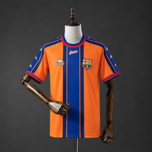 Camisola FC Barcelona 1997-98 Alternativa Laranja Versão Adepto