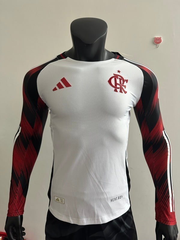 Camisola Manga Comprida CR Flamengo 2025-26 Alternativa Branca Versão Jogador