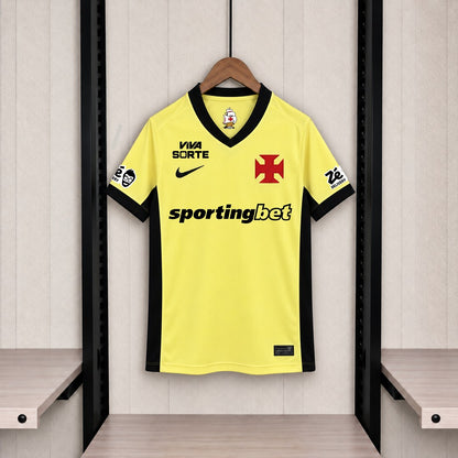 Camisola Vasco da Gama 2026-27 Alternativa Amarela Versão Adepto Todos Patrocinadores