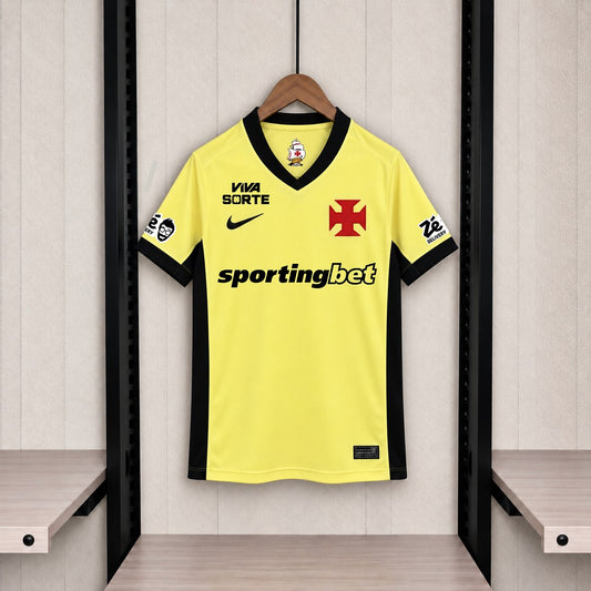 Camisola Vasco da Gama 2026-27 Alternativa Amarela Versão Adepto Todos Patrocinadores
