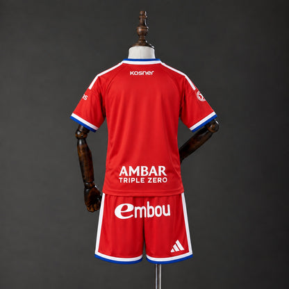 Kit Criança Real Saragoça 2026-27 Alternativo Vermelho
