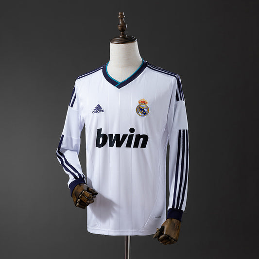 Camisola Manga Comprida Real Madrid CF 2012-13 Alternativa Branca Versão Adepto