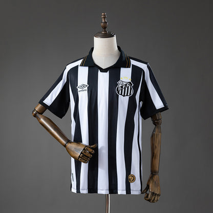 Camisola Santos FC 2026-27 Alternativa Preta/Branca Lisa Versão Adepto