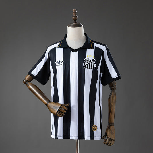 Camisola Santos FC 2026-27 Alternativa Preta/Branca Lisa Versão Adepto