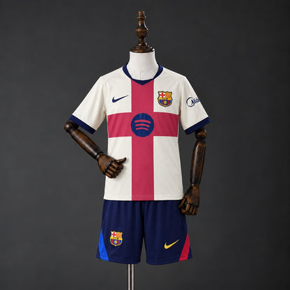 Kit Criança FC Barcelona 2026-27 Alternativo Creme