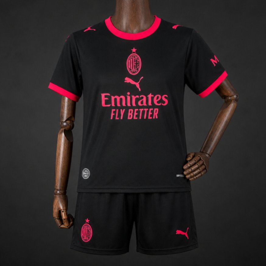 Kit Criança AC Milan 2026-27 Alternativo Preto