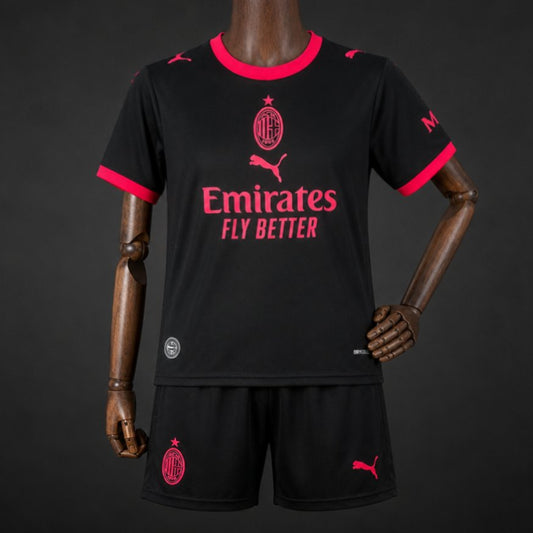 Kit Criança AC Milan 2026-27 Alternativo Preto