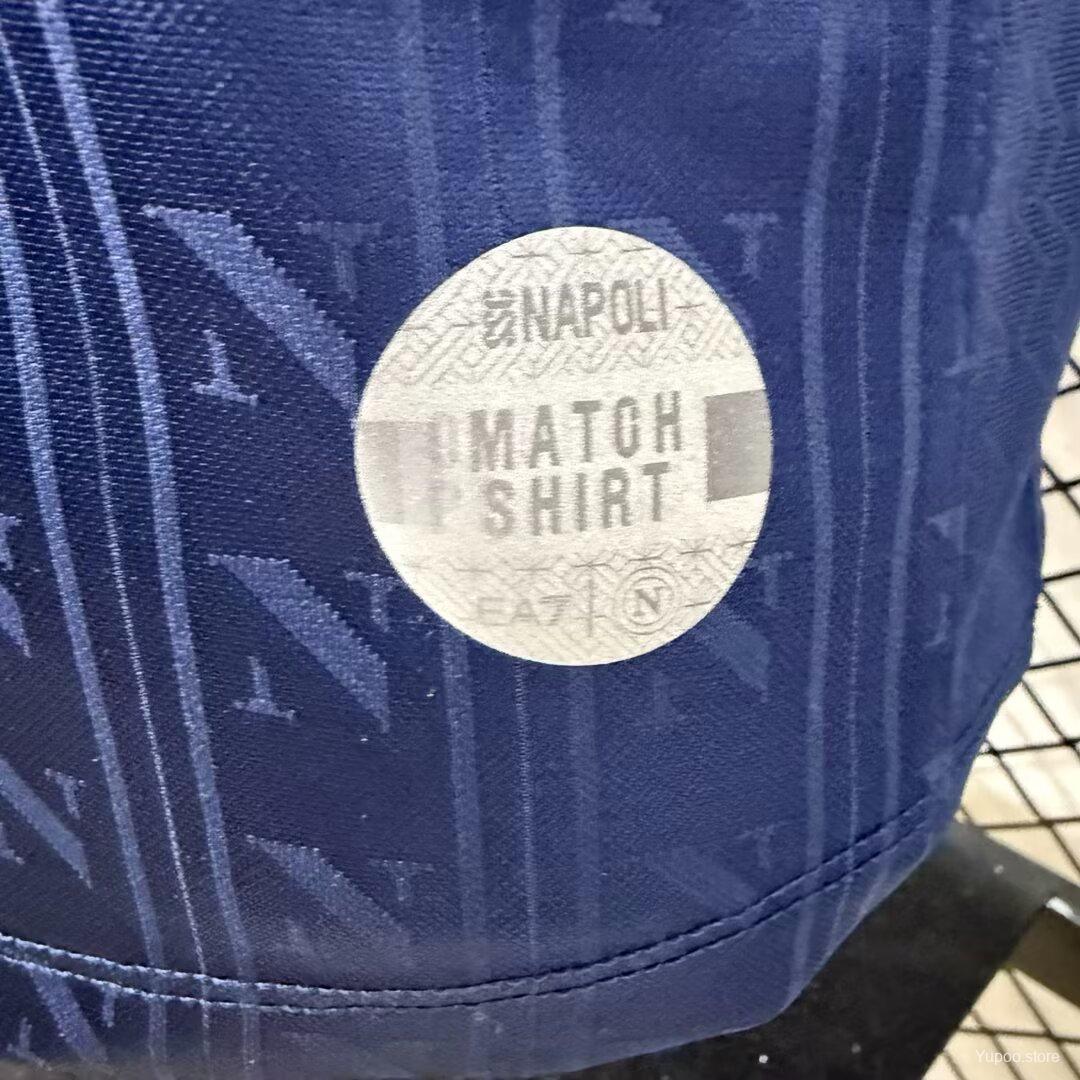 Camisola Napoles 2025-26 Alternativa Azul UCL Versão Jogador