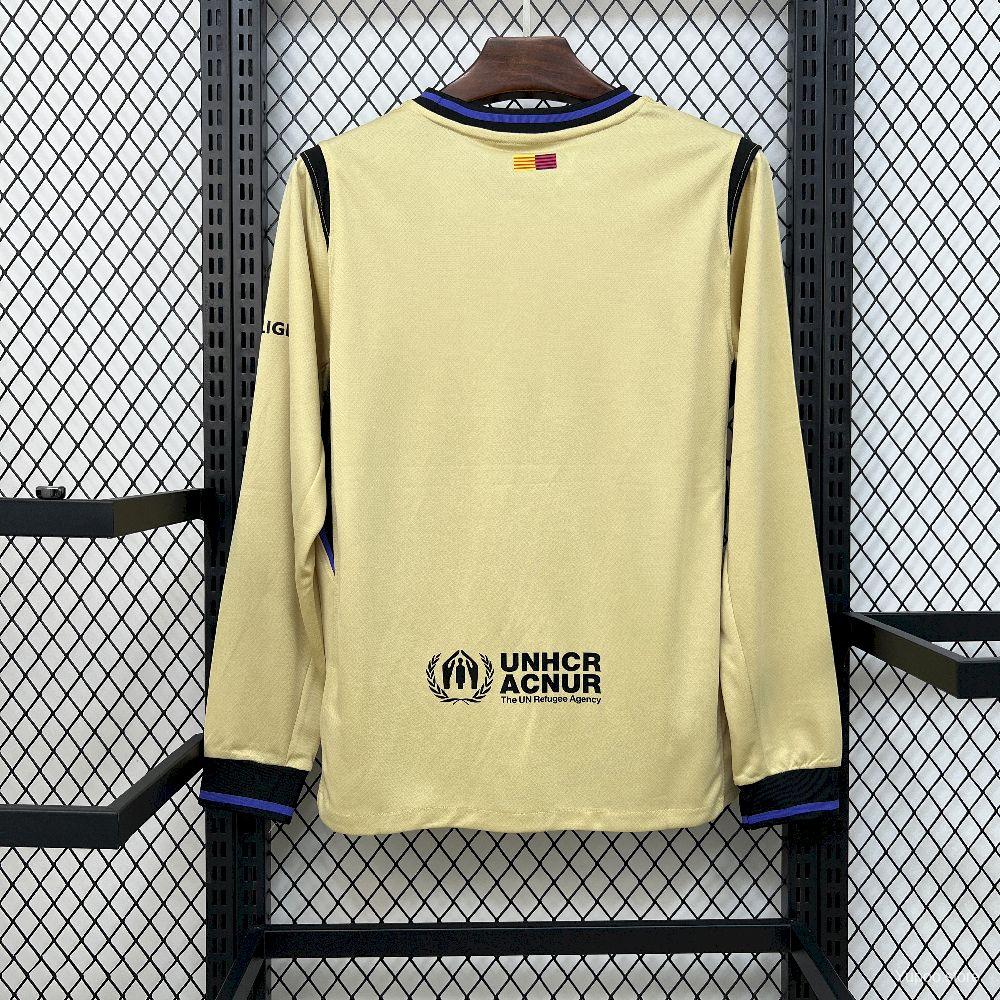 Camisola Manga Comprida FC Barcelona 2025-26 Alternativa Amarela Versão Adepto