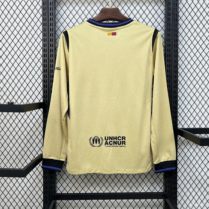 Camisola Manga Comprida FC Barcelona 2025-26 Alternativa Amarela Versão Adepto