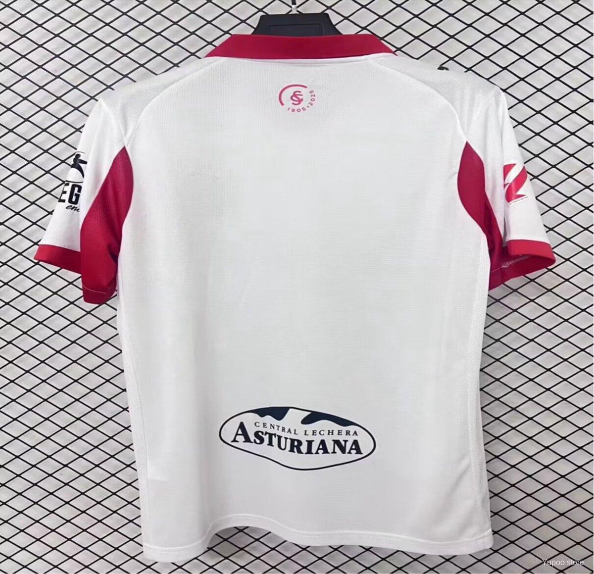 Camisola Real Sporting de Gijón 2025-26 Alternativa Branca Versão Adepto