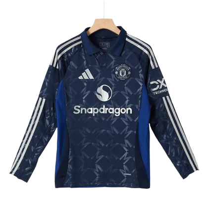 Camisola Manga Comprida M-United 2024-25 Alternativa Azul Versão Adepto