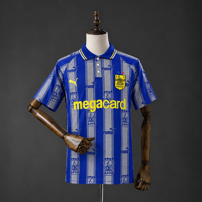 Camisola Aris Salónica 1998-99 Alternativa Azul Versão Adepto