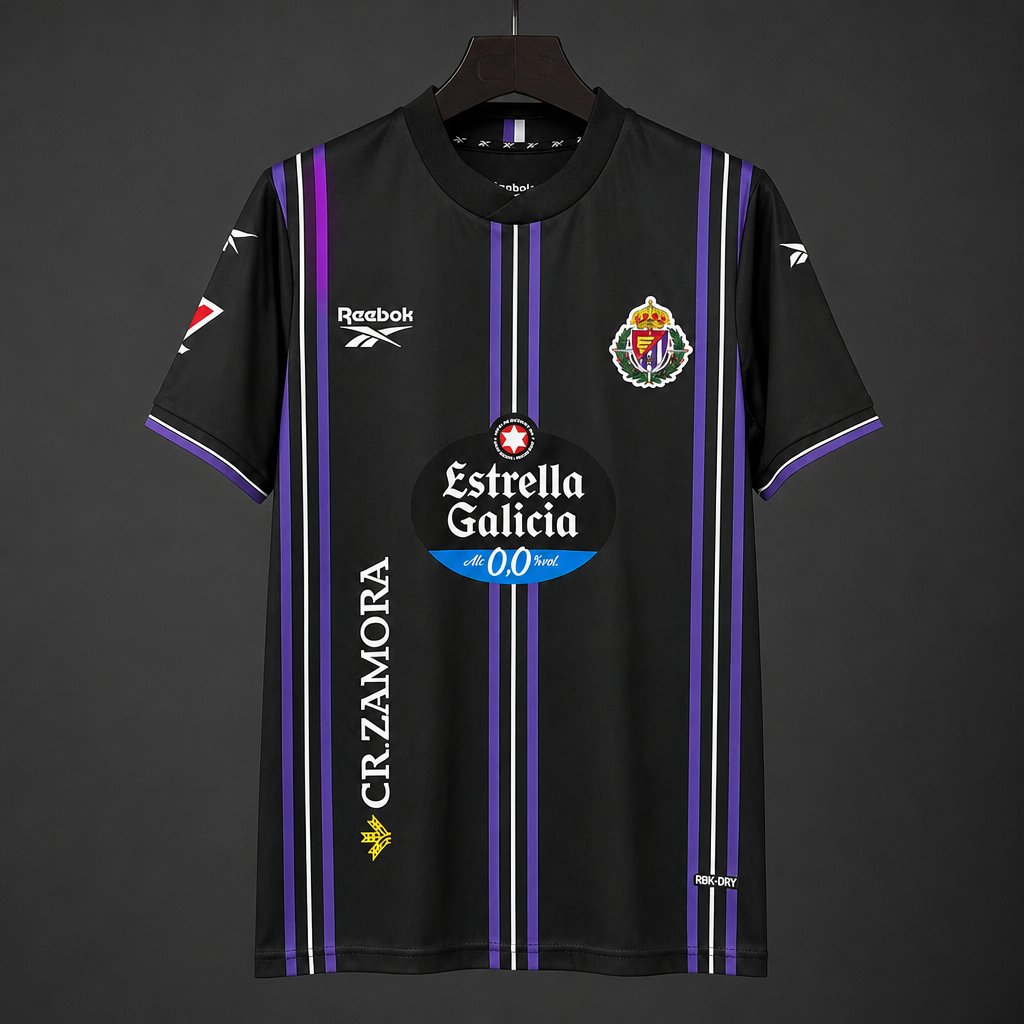 Camisola Real Valladolid CF 2026-27 Alternativa Preta Versão Adepto