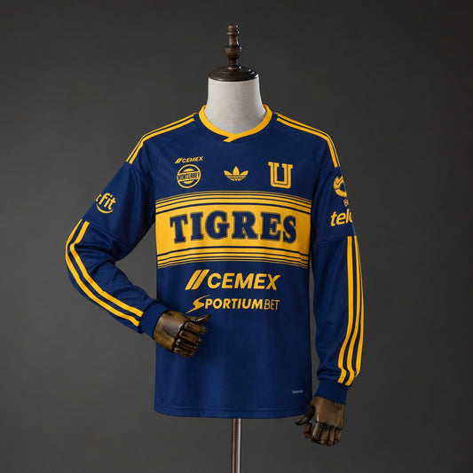 Camisola Manga Comprida Tigres UANL 2026-27 Alternativa Azul Versão Adepto