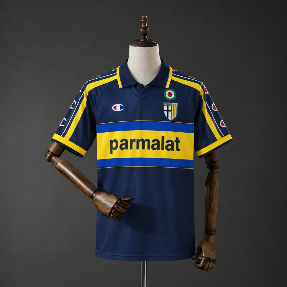 Camisola Parma Calcio 1999-00 Alternativa Azul Versão Adepto