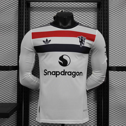 Camisola Manga Comprida M-United 2024-25 Alternativa Branca Versão Jogador