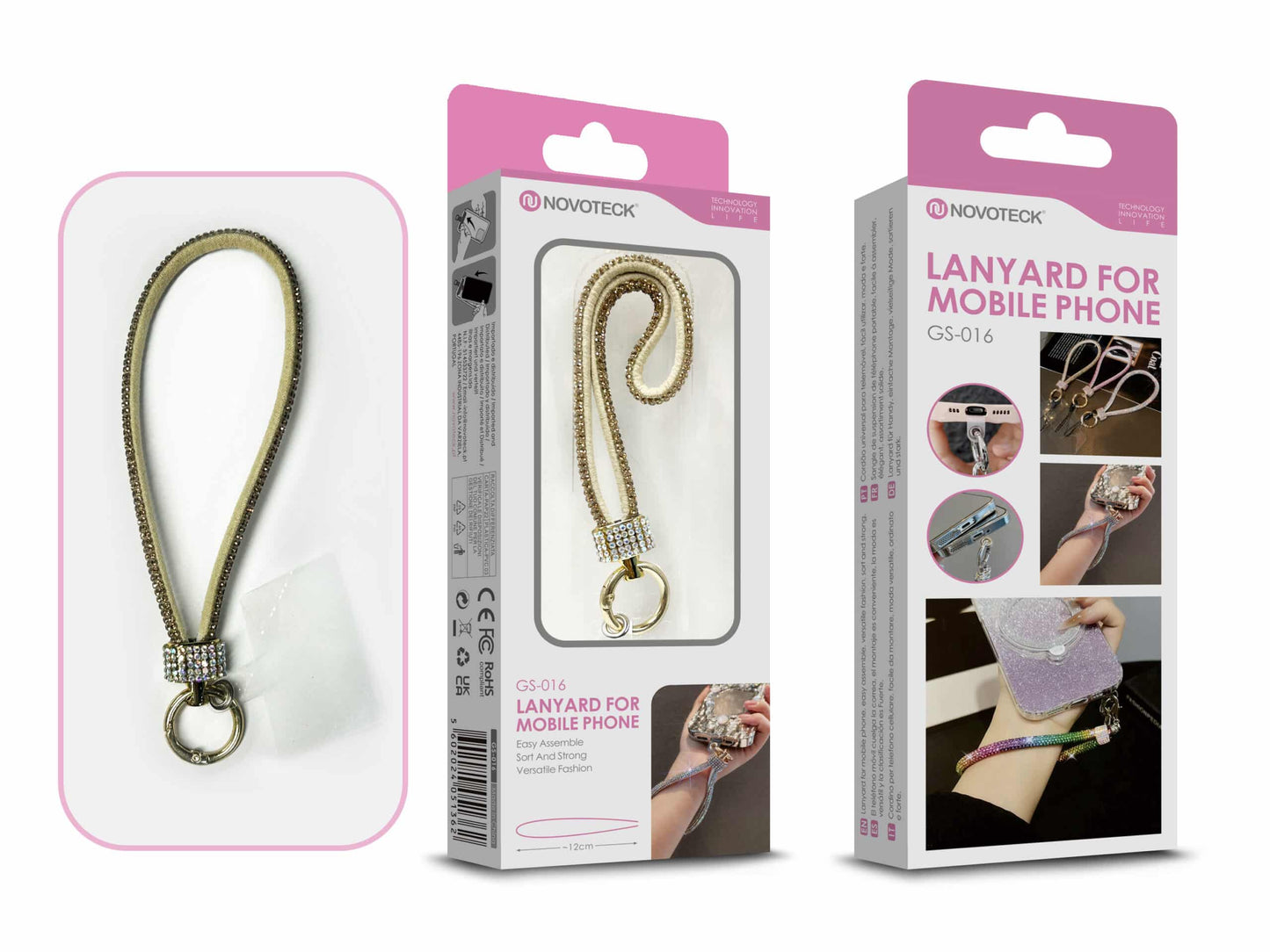 Cordão Fashion Universal para Telemóvel GS-016 AMARELO (Entrega Imediata)