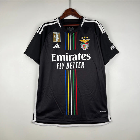 Camisola SLB 2023-24 Alternativa Preta Com Patch Campeão (Entrega Imediata)