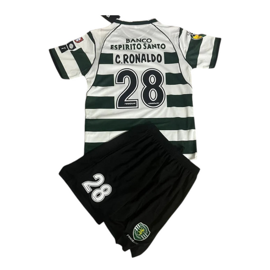 Kit Criança SCP 2001-03 Principal C. RONALDO #28 (Entrega Imediata)