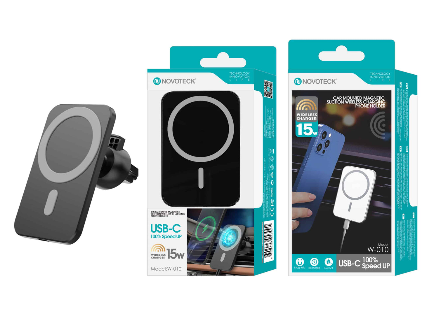 Carregador 15W Magsafe Automóvel Negro W-010 (Entrega Imediata)