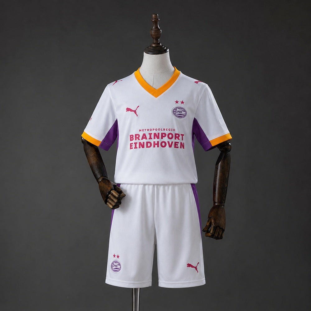 Kit Criança PSV Eindhoven 2026-27 Alternativo Branco