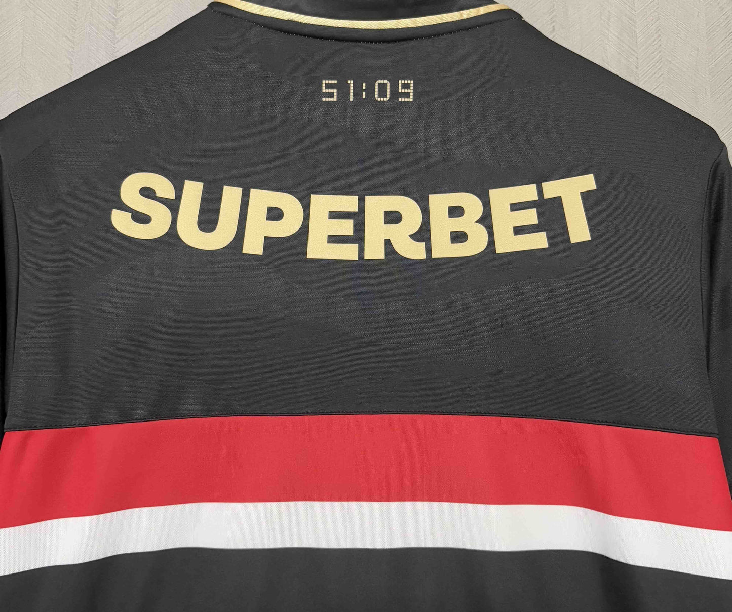 Camisola São Paulo FC 2025-26 Alternativa Preta Versão Adepto Todos Patrocinadores