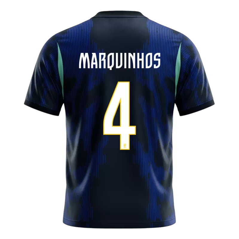 Camisola Brasil 2026 Alternativa Azul Versão Adepto MARQUINHOS #4