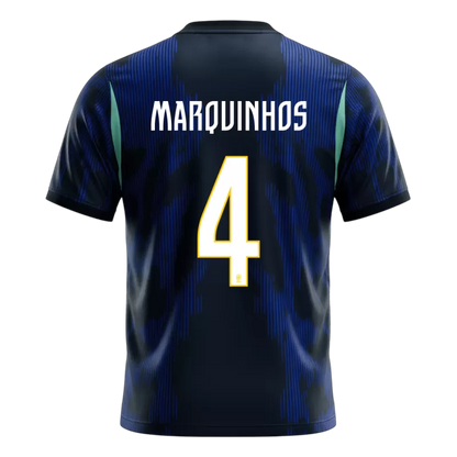 Camisola Brasil 2026 Alternativa Azul Versão Adepto MARQUINHOS #4