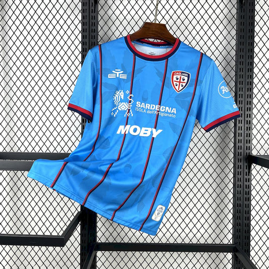 Camisola Cagliari 2025-26 Alternativa Azul Versão Adepto