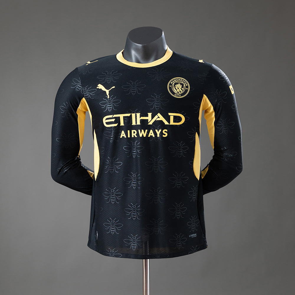 Camisola Manga Comprida MCI 2026-27 Alternativa Preta Versão Jogador