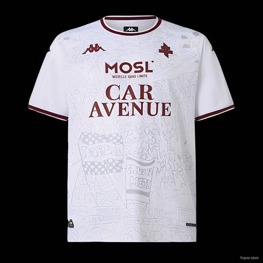 Camisola FC Metz 2025-26 Alternativa Branca Versão Adepto