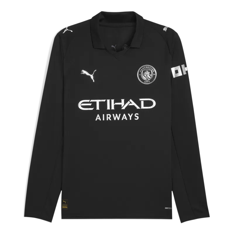 Camisola Manga Comprida MCI 2025-26 Alternativa Preta Versão Adepto