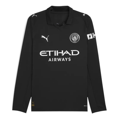 Camisola Manga Comprida MCI 2025-26 Alternativa Preta Versão Adepto