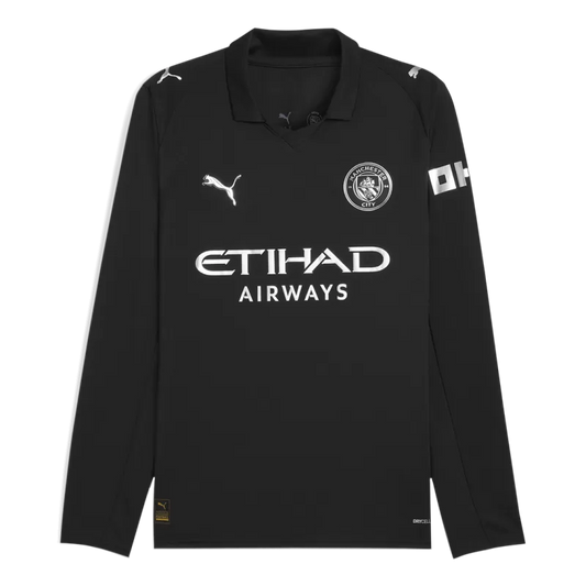 Camisola Manga Comprida MCI 2025-26 Alternativa Preta Versão Adepto