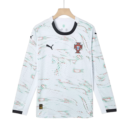 Camisola Manga Comprida Portugal 2025 Alternativa Branca Versão Adepto