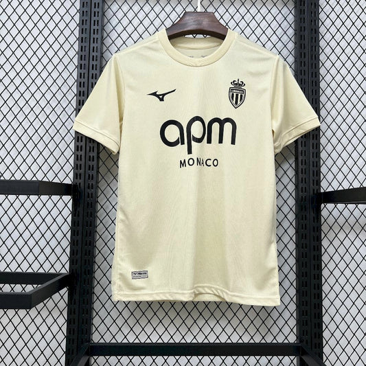 Camisola AS Monaco 2025-26 Alternativa Amarela Versão Adepto