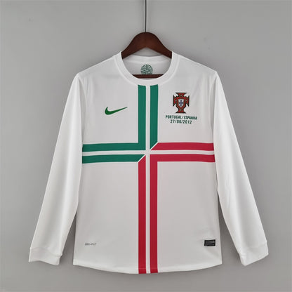 Camisola Manga Comprida Portugal 2012 Alternativa Branca Versão Adepto