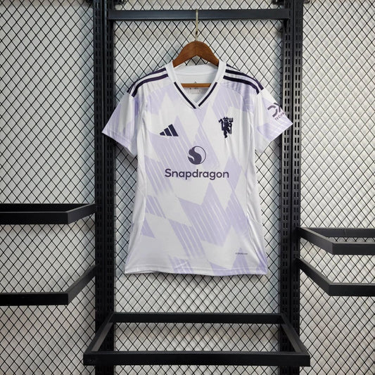 Camisola M-United 2025-26 Alternativa Branca Versão Mulher