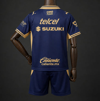 Kit Criança UNAM Pumas 2026-27 Alternativo Azul