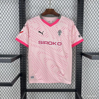 Camisola Real Sporting de Gijón 2024-25 Alternativa Rosa Versão Adepto