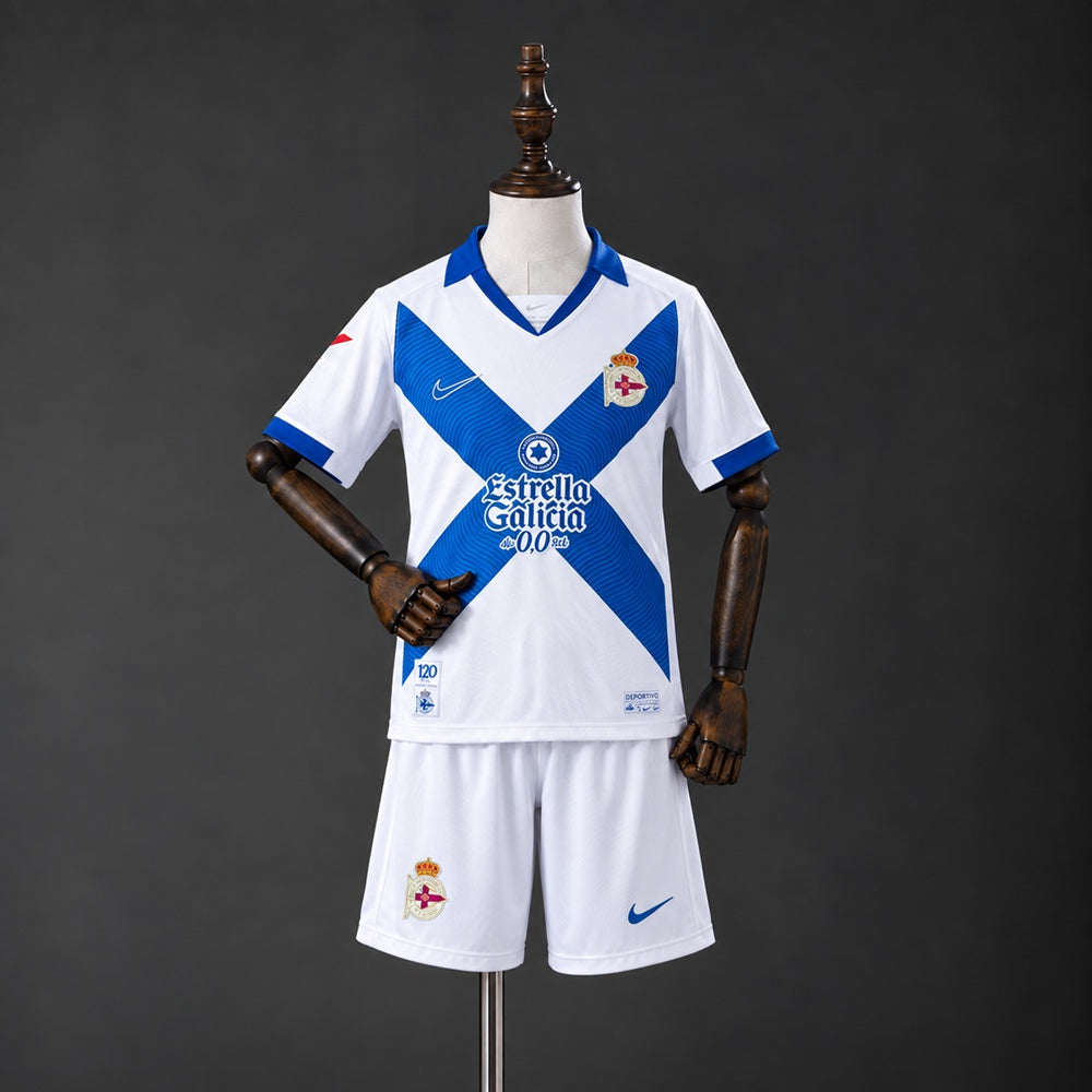 Kit Criança RC Deportivo de Corunha 2026-27 Alternativo Branco